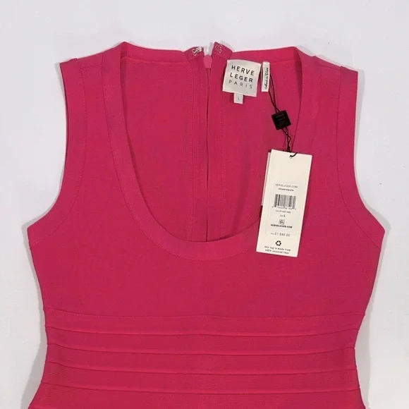 NEW HERVÉ LÉGER Barbiecore Bandage Mini Dress - Picture 5 of 9